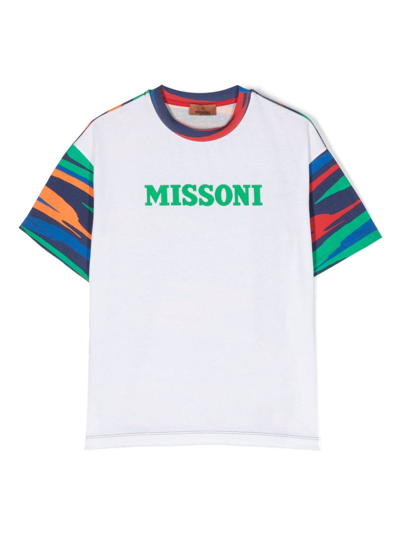 Missoni Kids' Printed T-shirt In Blue