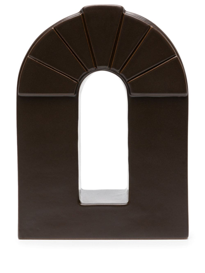 Brunello Cucinelli Arch-shape Ceramic Bookend In Braun