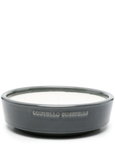 Brunello Cucinelli Extra-large Logo-debossed Scented Candle (3995g) In Grau