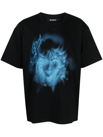 Misbhv Graphic-print Cotton T-shirt In Black