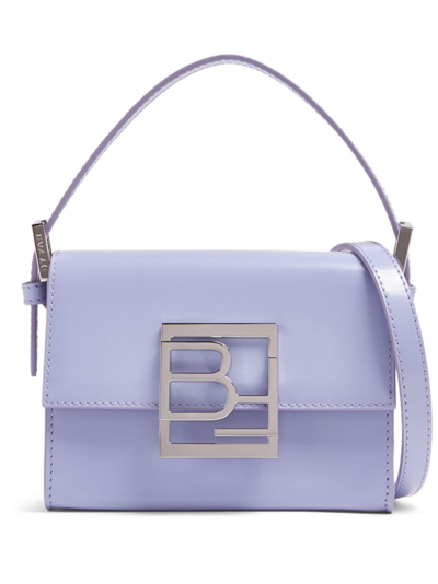 By Far Logo-plaque Leather Shoulder Bag In Blau