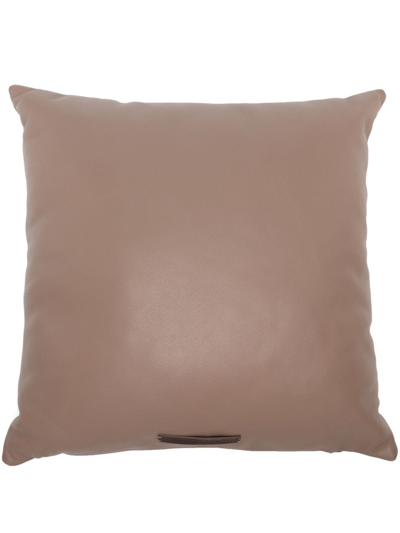 Brunello Cucinelli Matte-effect Leather Cushion In Braun