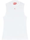 Diesel T-mokky Ribbed Tank Top In Weiss