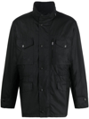 Barbour Sapper Wax Jacket In Black/black Slate