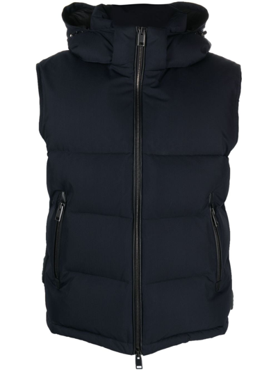Brioni Padded Quilted Gilet In Blau