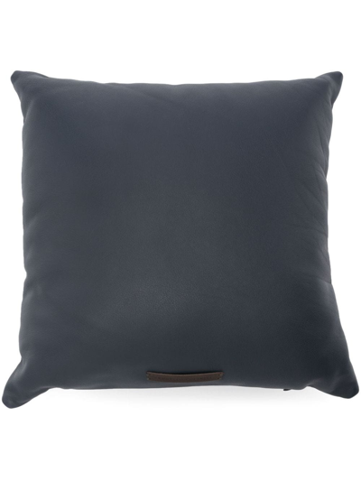 Brunello Cucinelli Matte-effect Leather Cushion In Blau