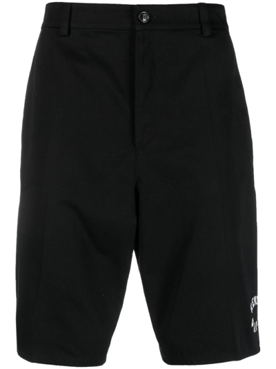 Kenzo Logo-embroidered Bermuda Shorts In Black
