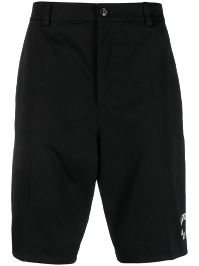 Kenzo Logo-embroidered Bermuda Shorts In Schwarz