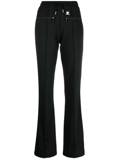 Courrèges Interlock Flared Trousers In Schwarz