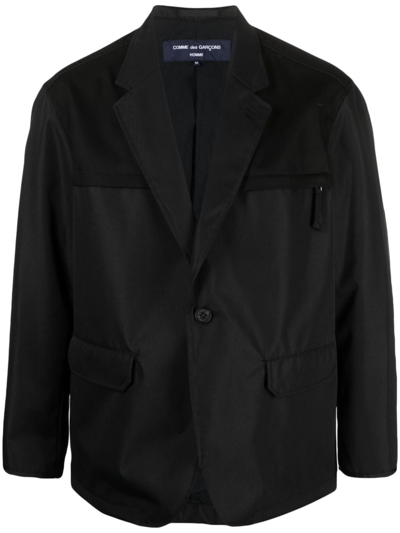 Comme Des Garçons Homme Deux Single-breasted Notched Panelled Blazer In 1 Navy