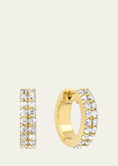 Jennifer Meyer 18k Yellow Gold Small Double Diamond Huggie Earrings