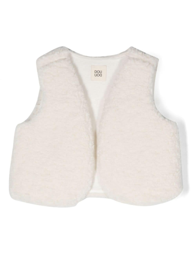 Douuod Babies' Brushed-effect Cotton Gilet In Neutrals