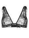 Dsquared2 Lace-pattern Triangle-cup Bra In Black