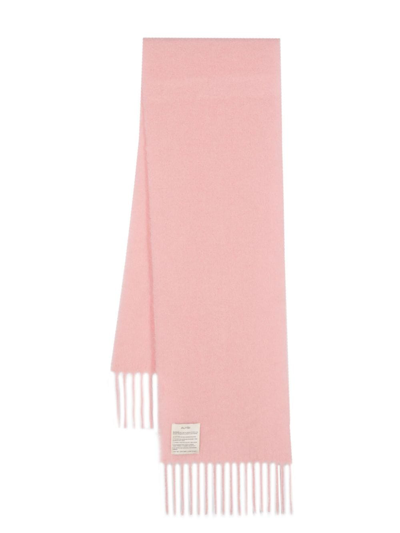 Alysi Wool-blend Fringed-edge Scarf In Pink