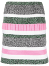 Barrie Stripe-pattern Cashmere Straight Skirt In  Brume Marl Lamaine