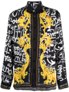 Versace Jeans Couture Logo-print Long-sleeve Shirt In Black
