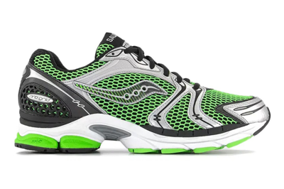 Pre-owned Saucony Progrid Triumph 4 Green Silver Black In Green/silver