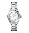 TAG HEUER TAG HEUER STAINLESS STEEL, DIAMOND AND MOTHER-OF-PEARL AQUARACER WATCH 30MM
