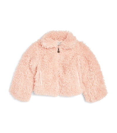 Stella Mccartney Kids Teen Girls Pink Teddy Fleece Jacket