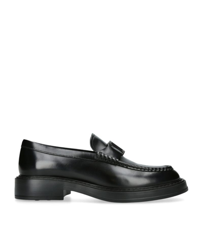 Tod's Leather Buckle Loafers In Black