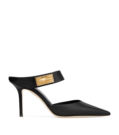 Jimmy Choo Nell 85 Leather Mules In Black