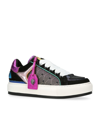 Kurt Geiger Leather Southbank Tag Sneakers In Blk/other