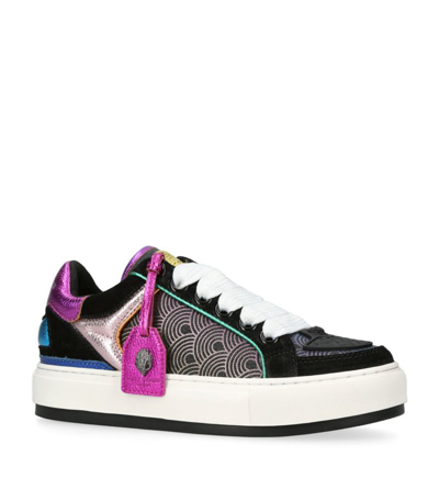 Kurt Geiger Leather Southbank Tag Trainers In Blk/other