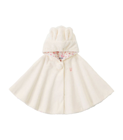 Miki House Kids' Faux Fur Cape In White