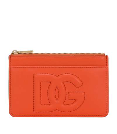 Dolce & Gabbana Leather Zip Cardholder In Multi