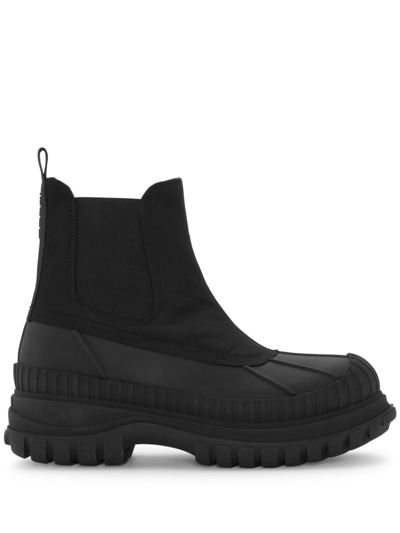 Ganni Chunky-sole Ankle Boots In Black