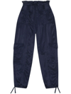 Ganni Blue Washed Satin Pants In Blue