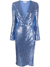 ERMANNO FIRENZE SEQUINED WRAP MIDI DRESS