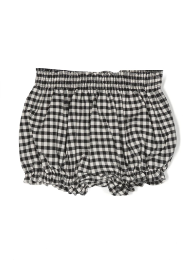 Douuod Babies' Gingham-pattern Cotton Bloomers In Black