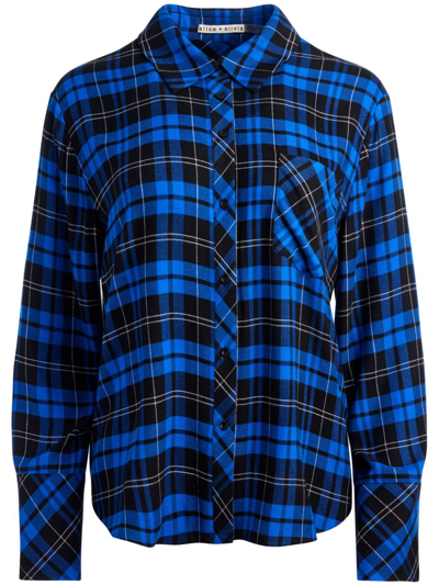 Alice And Olivia Check-pattern Flannel Shirt In Blue