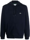 Lacoste Hoodie With Logo Patch In Blue