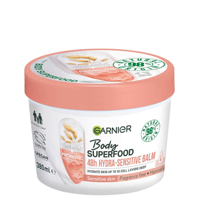 Garnier Body Superfood Hydra Sensitive Body Cream Oat Milk And Probiotic Derived Fractions 380ml In White