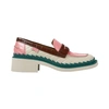 Camper Twins Mismatched Penny Loafers In Pink