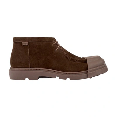 Camper Junction Panelled Lace-up Shoes In Medium_brown