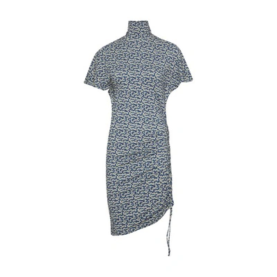 Marant Etoile Lya Dress In Blue_ecru