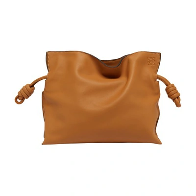 Loewe Flamenco Medium Clutch Bag In Warm_desert