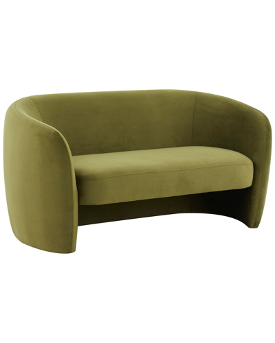 Safavieh Couture Zhao Curved Loveseat In Green