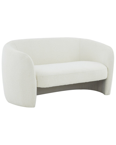 Safavieh Couture Zhao Boucle Curved Loveseat In Ivory