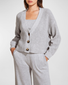 Eberjey Recycled Button-down Cropped Cardigan In Heather Grey