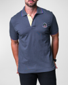 Maceoo Mozart Tipped Cotton Piqué Polo In Grey