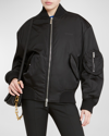 Off-white Nylon Bomber Jacket In Black