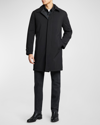 Brioni Men's Technical Fabric Car Coat In Black