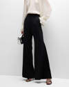 Ungaro Lydia Flare Pleated Pants In Black