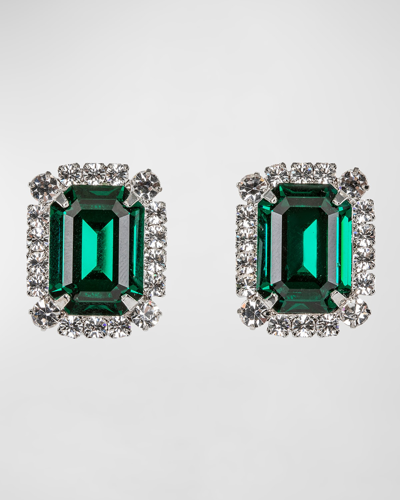 Jennifer Behr Diana Stud Earrings In Emerald