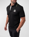 Maceoo Mozarttwotip Button-down Polo In Black