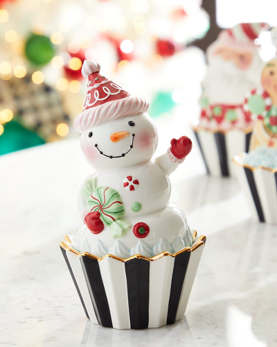 Mackenzie-childs Holiday Sweets Snowman Cupcake Box